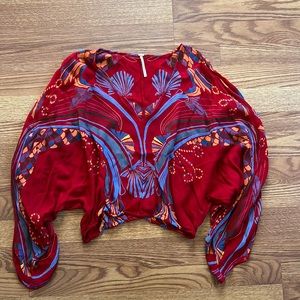 Free People Flowy Red Top